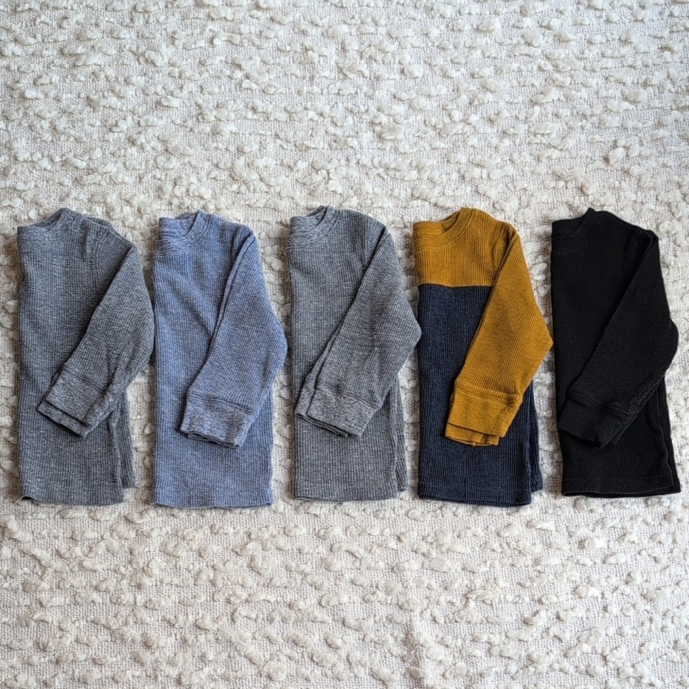 Cat & Jack Boys Crewneck Sweaters - Gray, Blue, Mustard & Black